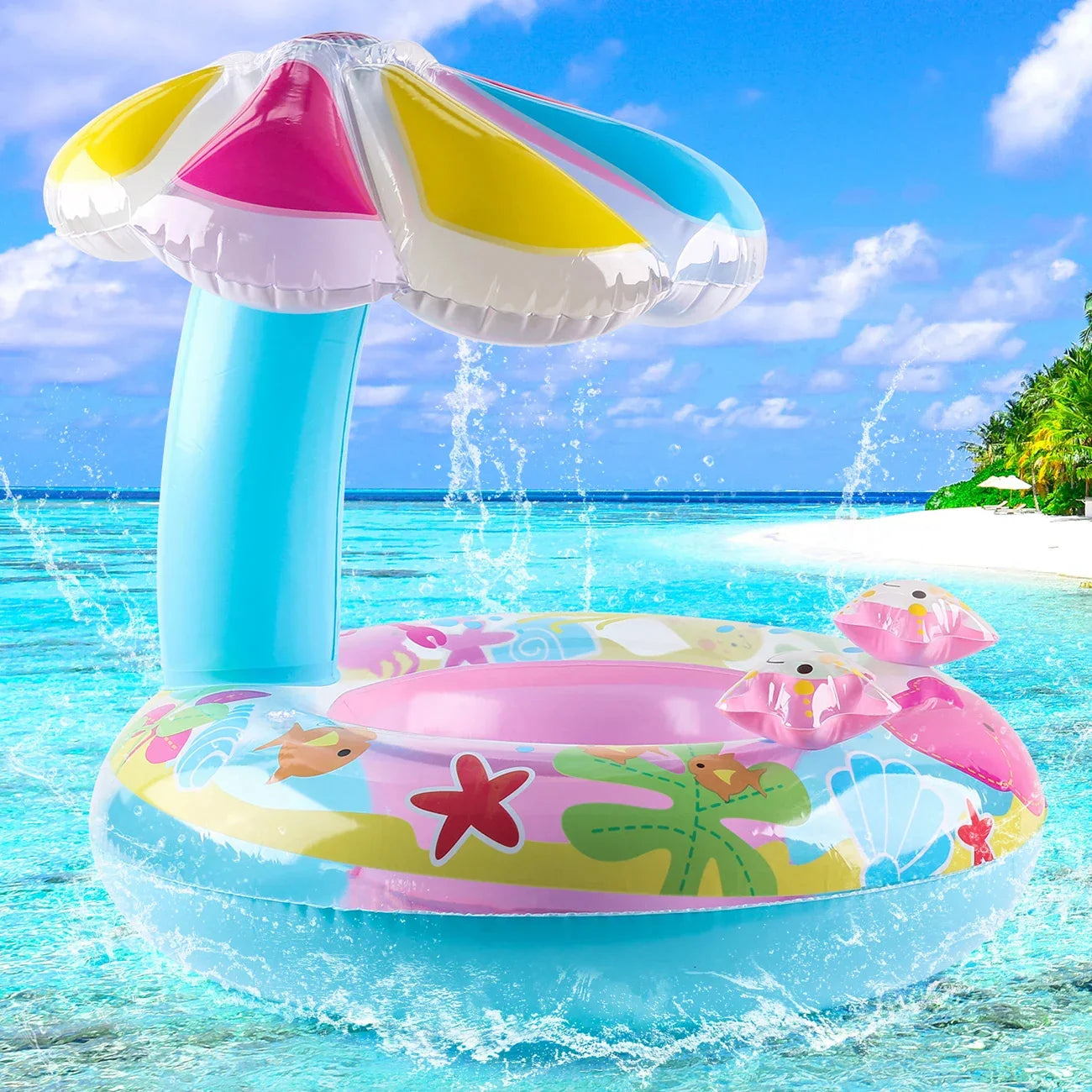 Bouée à Parasol SunNest – PVC, Protection Solaire, Valve Scellée, 62x60 cm, 3-6 Ans | TrioNest™ Mon Adorable Bébé