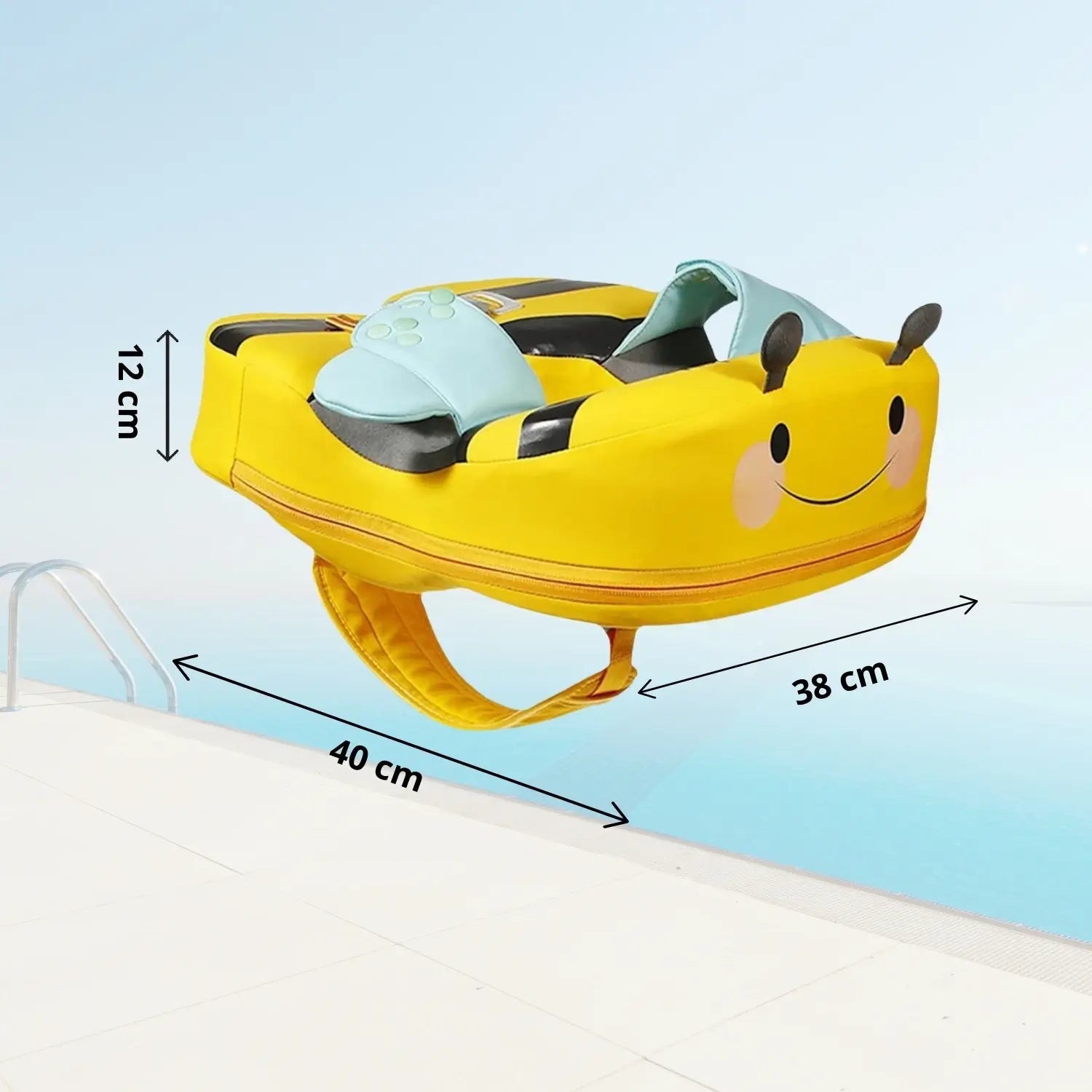 Bouée Abeille pour Bébé TrioNest™ BUZZYFLOAT™ | Double Boucle Sécurité, IPX-8 | 8-36 Mois Mon Adorable Bébé