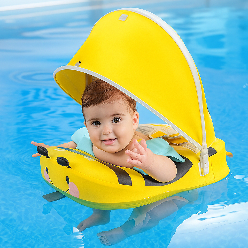 Bouée Abeille pour Bébé TrioNest™ BUZZYFLOAT™ | Double Boucle Sécurité, IPX-8 | 8-36 Mois