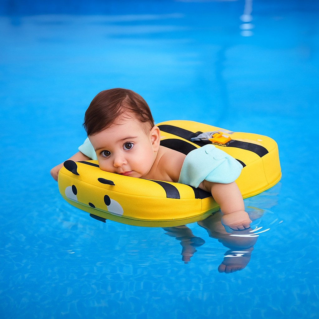 Bouée Abeille pour Bébé TrioNest™ BUZZYFLOAT™ | Double Boucle Sécurité, IPX-8 | 8-36 Mois