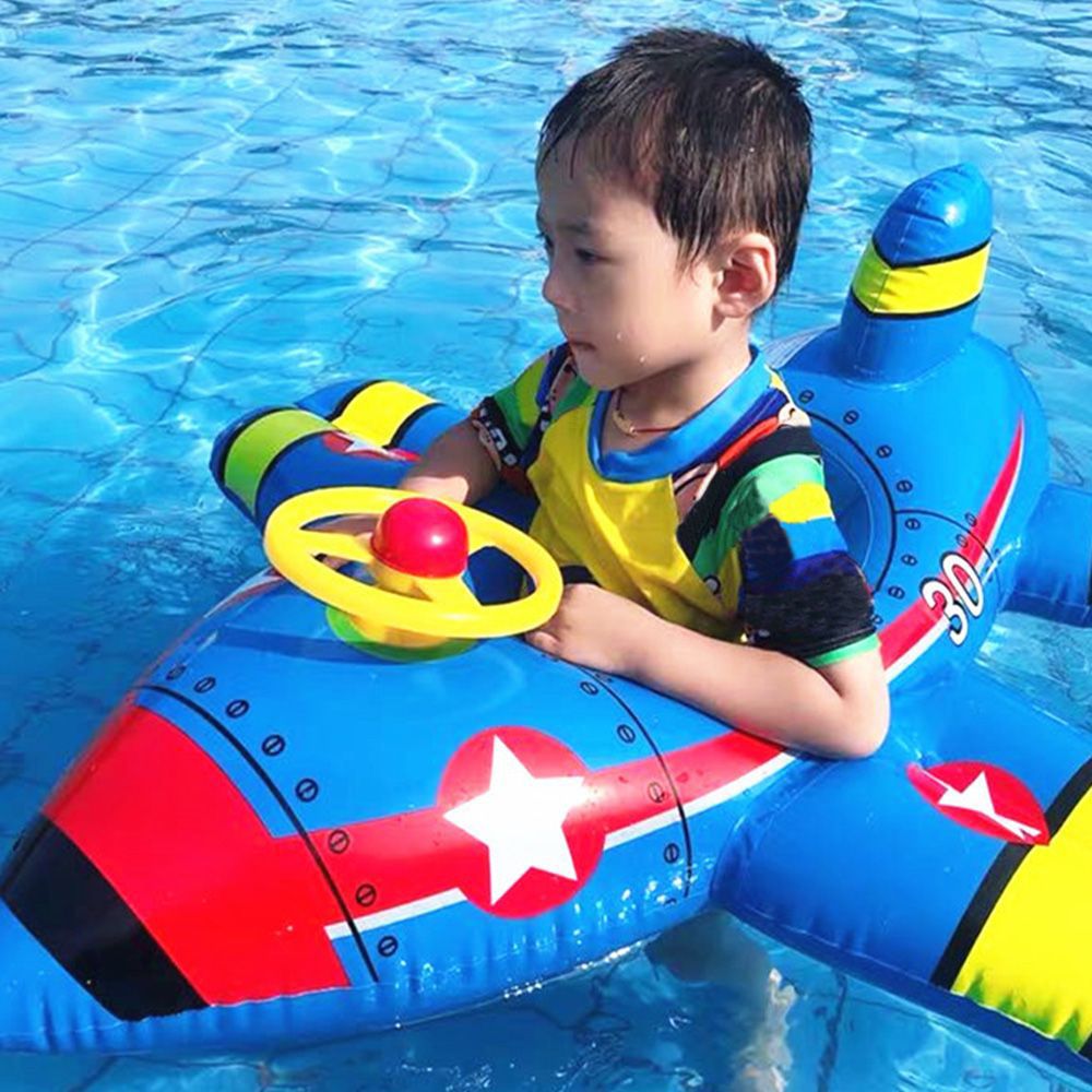 Bouée Bébé Gonflable en Forme d’Avion TrioNest™ AIRFLOAT™ | Siège Confortable, 28 kg | 1-6 Ans | Bleu & Blanc mon adorable bebe