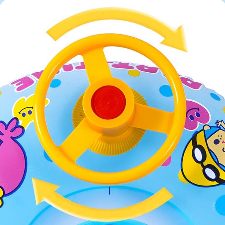 Bouée Bébé à Volant SplashWheel™ – Anti-Renversement, Parasol Anti-UV & Volant Interactif 0-3 Ans | TrioNest™ Mon Adorable Bébé