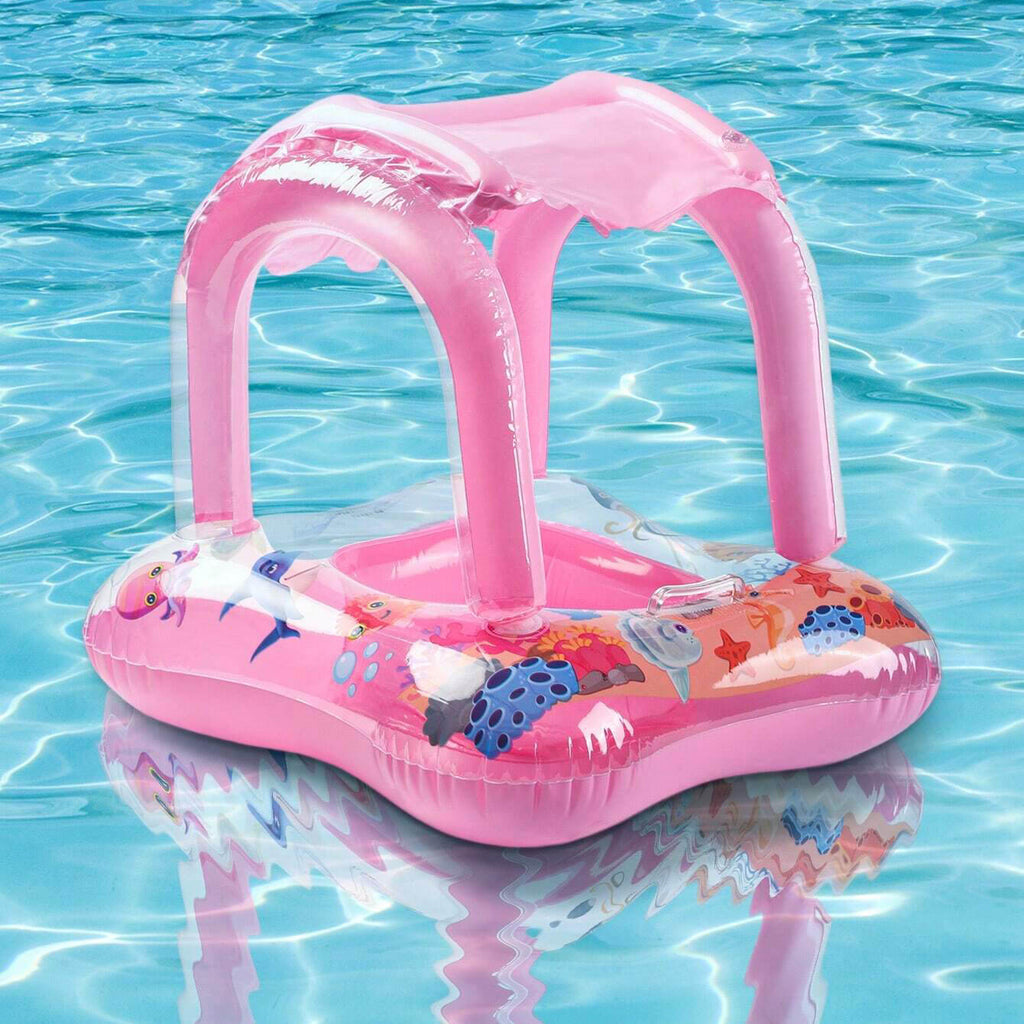 Bouée Bébé Gonflable TrioNest™ SPLASHITO™ | Toit Anti-UV 99%, Pompe Incluse, Certifiée CE | 0-3 Ans Mon Adorable Bébé