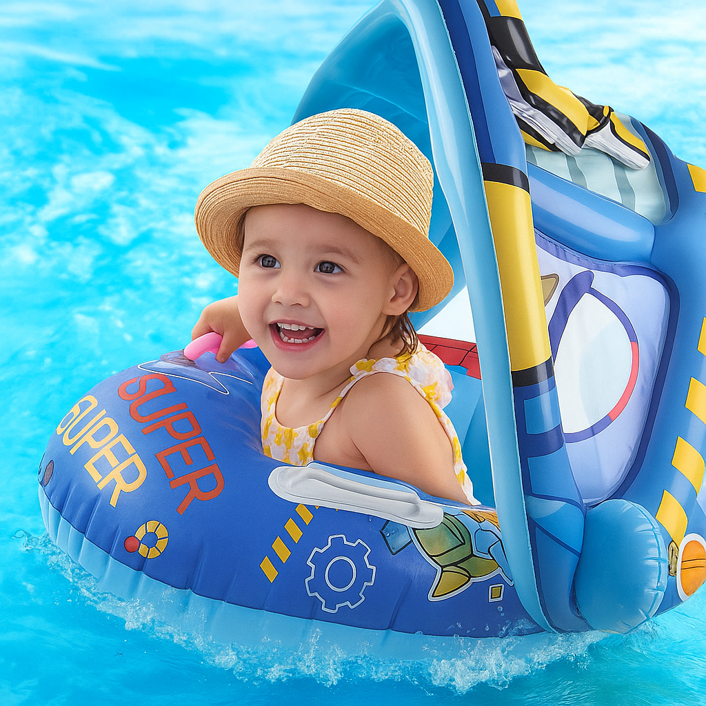 Bouée Bébé Gonflable TrioNest™ AQUAPUP™ | Valve Anti-Fuite, Poignées Ergonomiques, Certifiée CE | 0-6 Ans Mon Adorable Bébé