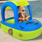 Bouée Bébé Voiture AquaDrive™ – Ombrelle Anti-UV, Volant Interactif & Flotteurs Stables 3-6 Ans | TrioNest™ Mon Adorable Bébé