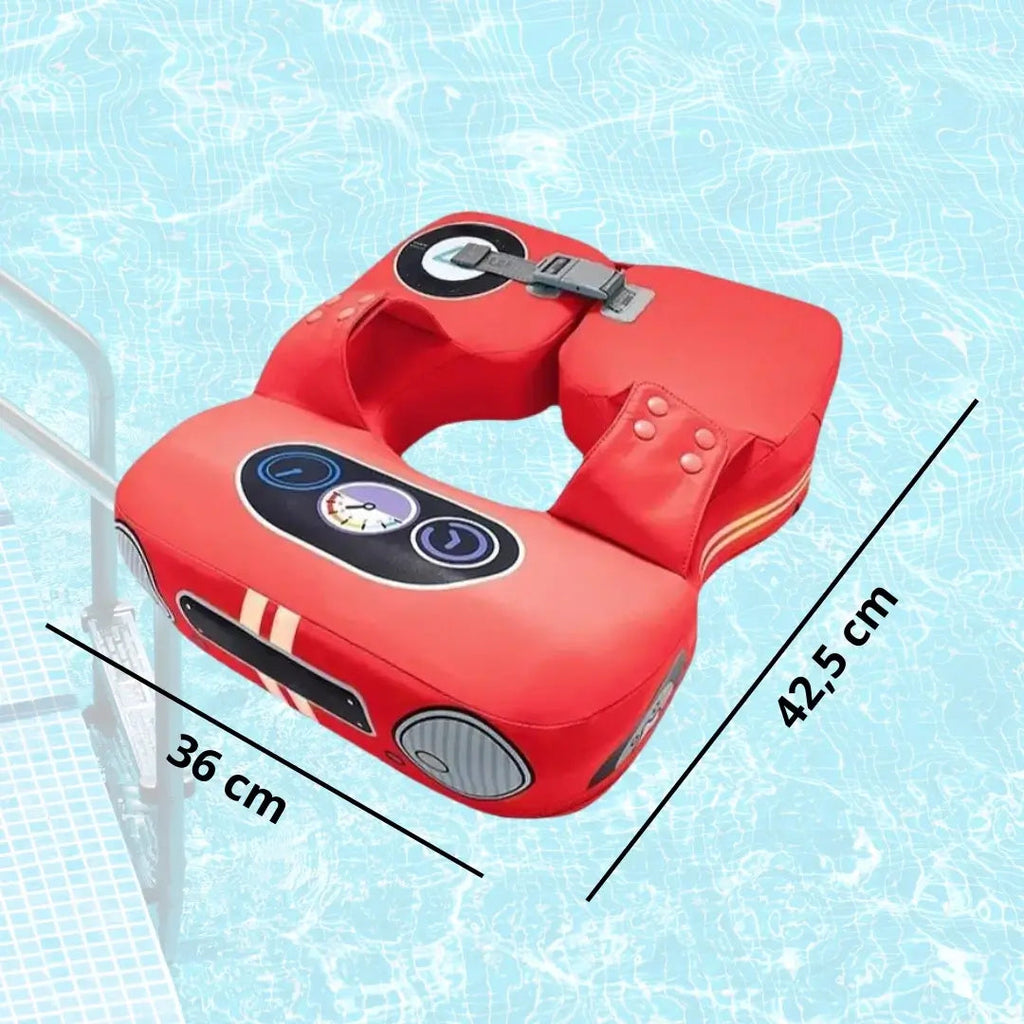 Bouée Bébé en Forme de Voiture FloatNest – Appui-Tête 40°, Mousse Perle IPX8, -3 Ans | TrioNest™ Mon Adorable Bébé