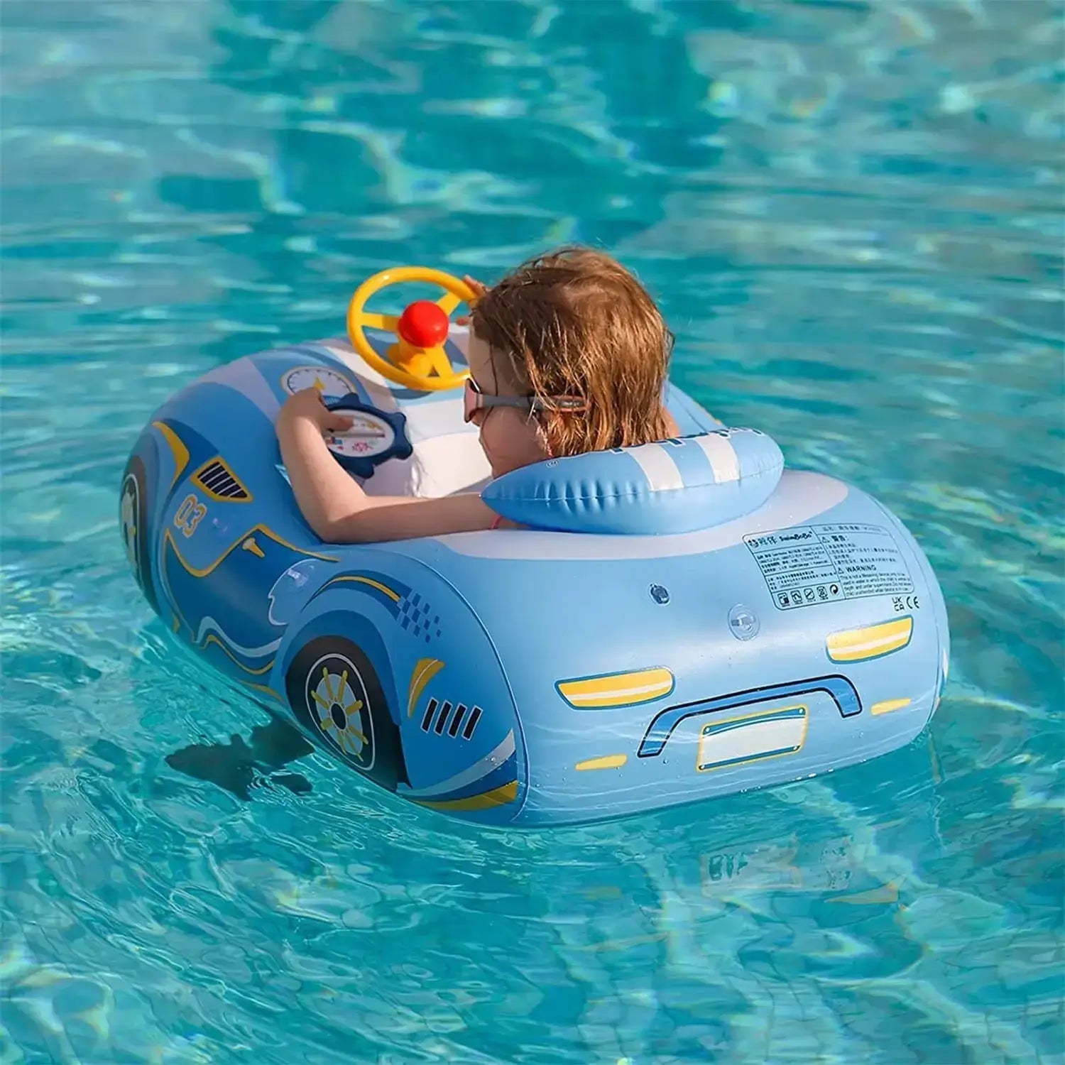 Bouée Bébé Voiture à Ombrelle CruiseNest – PVC, Volant Musical, 79x61 cm, 3-6 Ans | TrioNest™ Mon Adorable Bébé