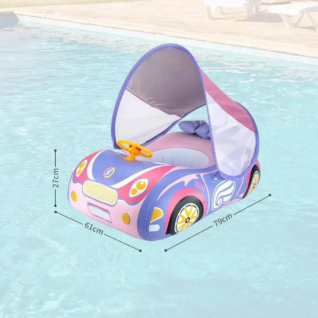 Bouée Bébé Voiture à Ombrelle CruiseNest – PVC, Volant Musical, 79x61 cm, 3-6 Ans | TrioNest™ Mon Adorable Bébé