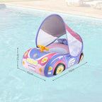Bouée Bébé Voiture à Ombrelle CruiseNest – PVC, Volant Musical, 79x61 cm, 3-6 Ans | TrioNest™ Mon Adorable Bébé