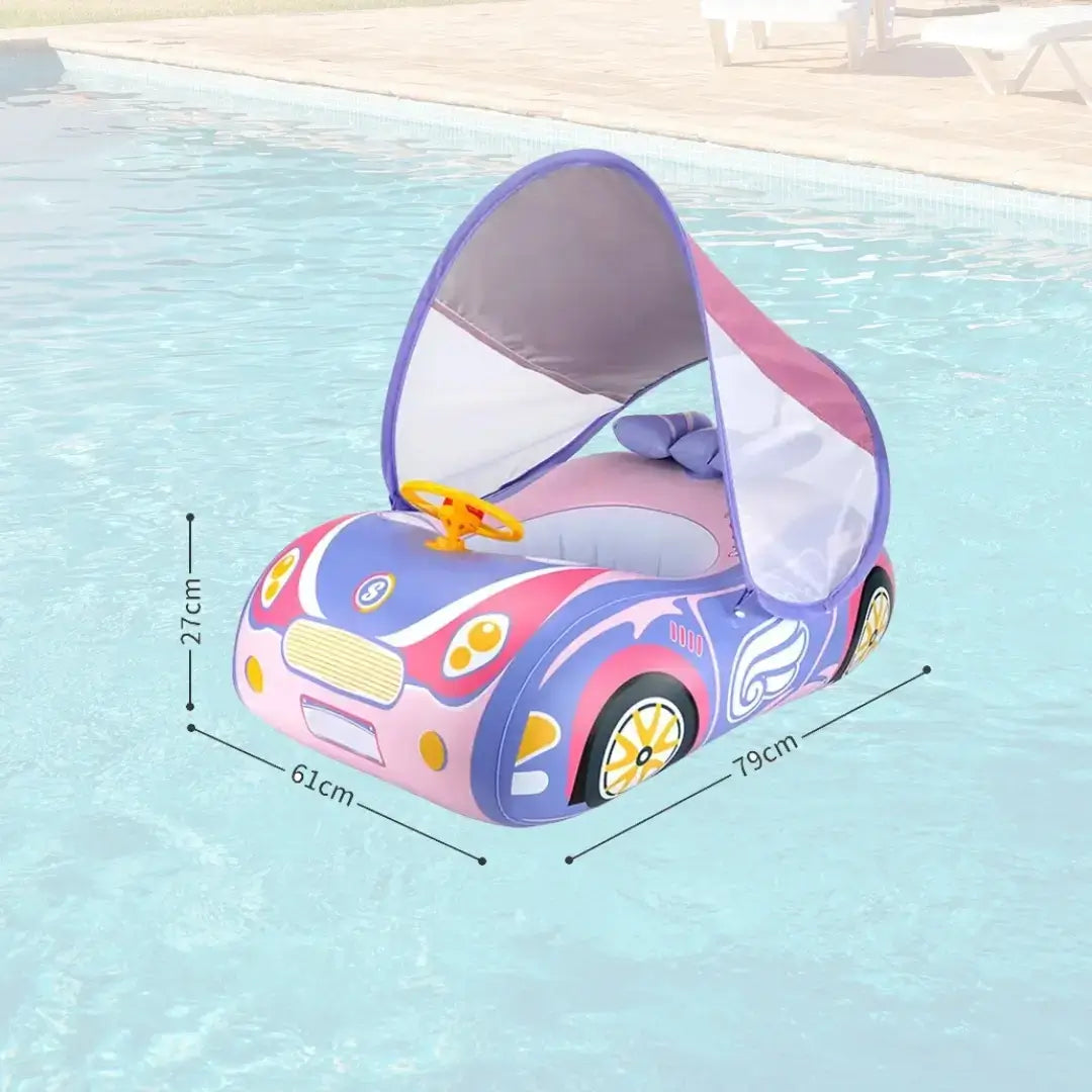 Bouée Bébé Voiture à Ombrelle CruiseNest – PVC, Volant Musical, 79x61 cm, 3-6 Ans | TrioNest™ Mon Adorable Bébé