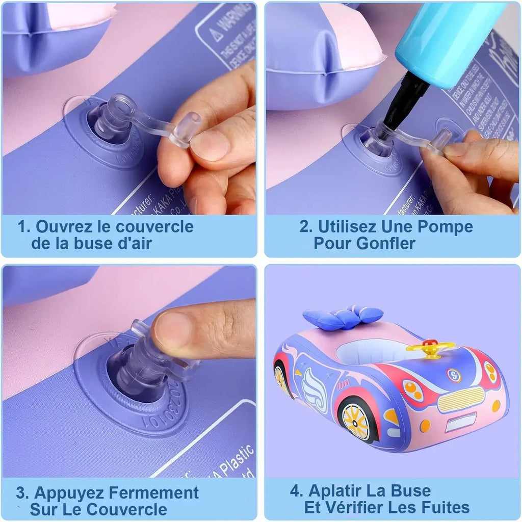 Bouée Bébé Voiture à Ombrelle CruiseNest – PVC, Volant Musical, 79x61 cm, 3-6 Ans | TrioNest™ Mon Adorable Bébé