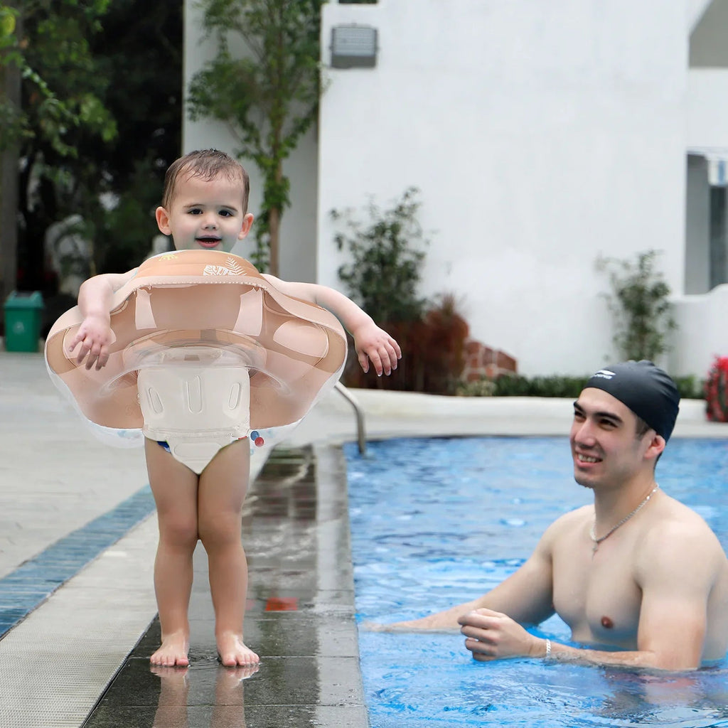 Bouée Gonflable à Ombrelle Anti-UV pour Bébé – 5 Points d'Attache, Pliable, 3 Mois-6 Ans, Piscine & Mer | Sunsplash by TrioNest™ mon adorable bebe