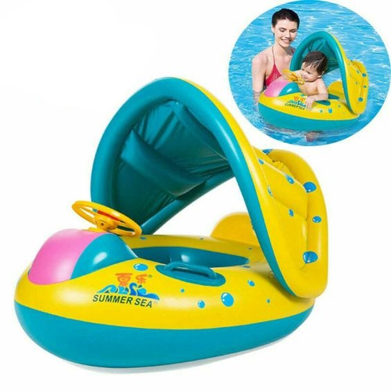Bouée Pare-Soleil Gonflable Bébé TrioNest™ SUNBOB™ | Protection UV, Poignées Ergonomiques | Piscine & Plage mon adorable bebe