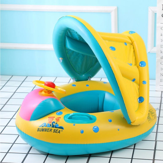 Bouée Pare-Soleil Gonflable Bébé TrioNest™ SUNBOB™ | Protection UV, Poignées Ergonomiques | Piscine & Plage mon adorable bebe