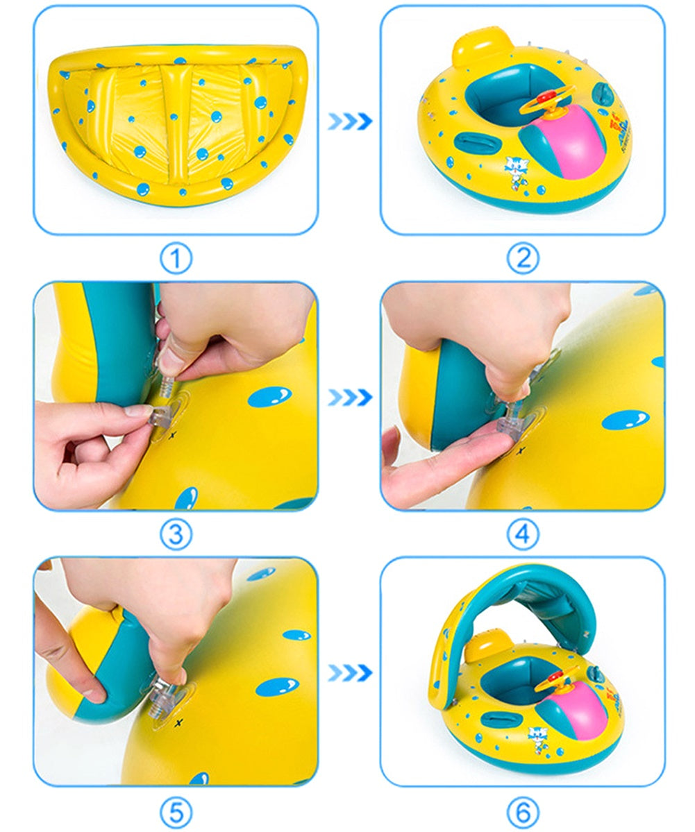 Bouée Pare-Soleil Gonflable Bébé TrioNest™ SUNBOB™ | Protection UV, Poignées Ergonomiques | Piscine & Plage mon adorable bebe