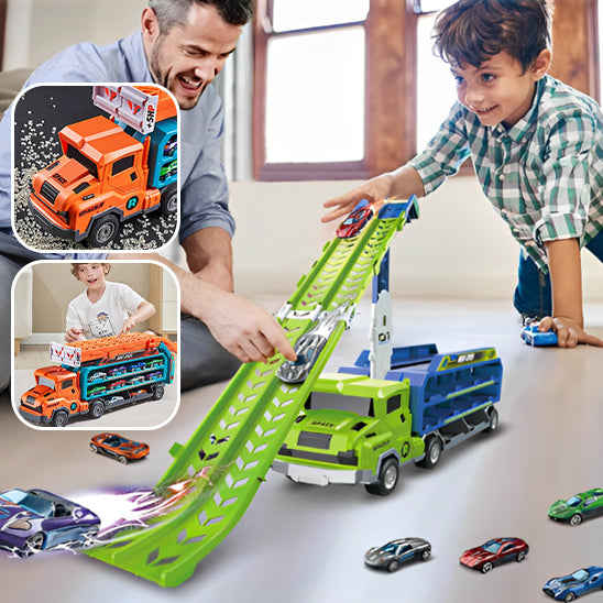 Camion avec Piste de Course RaceTruck – 2-en-1 Transformable, Créativité | TrioNest™ Mon Adorable Bébé