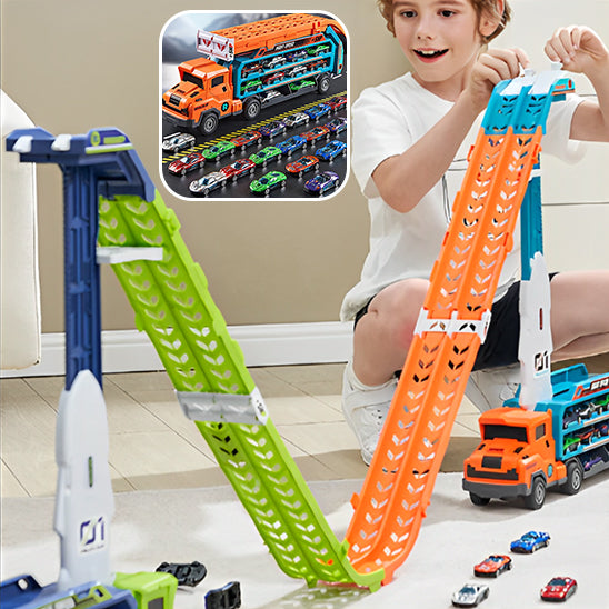 Camion avec Piste de Course RaceTruck – 2-en-1 Transformable, Créativité | TrioNest™ Mon Adorable Bébé