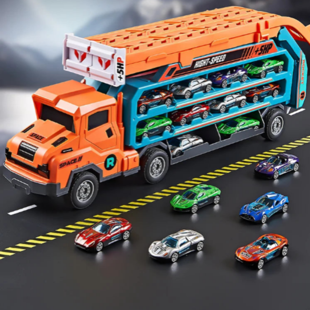 Camion avec Piste de Course RaceTruck – 2-en-1 Transformable, Créativité | TrioNest™ Mon Adorable Bébé