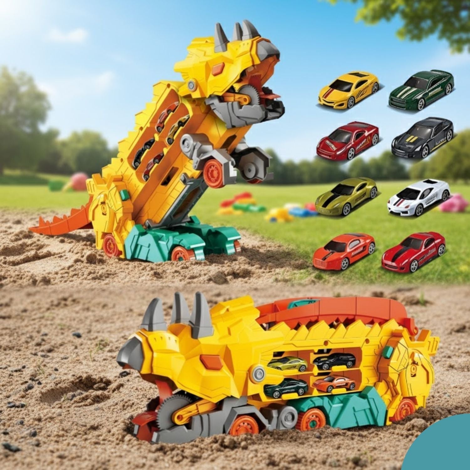 Camion Dinosaure Jouet T-Rex – Éducatif, Jeu Imaginatif, 2 Voitures Incluses, Dès 3 Ans | DinoTruck by TrioNest™ Mon Adorable Bébé
