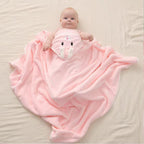 Cape de Bain Bébé à Motif d'Animaux – Polaire Corail, 80x80 cm, Lavable Machine | TrioNest™ mon adorable bebe