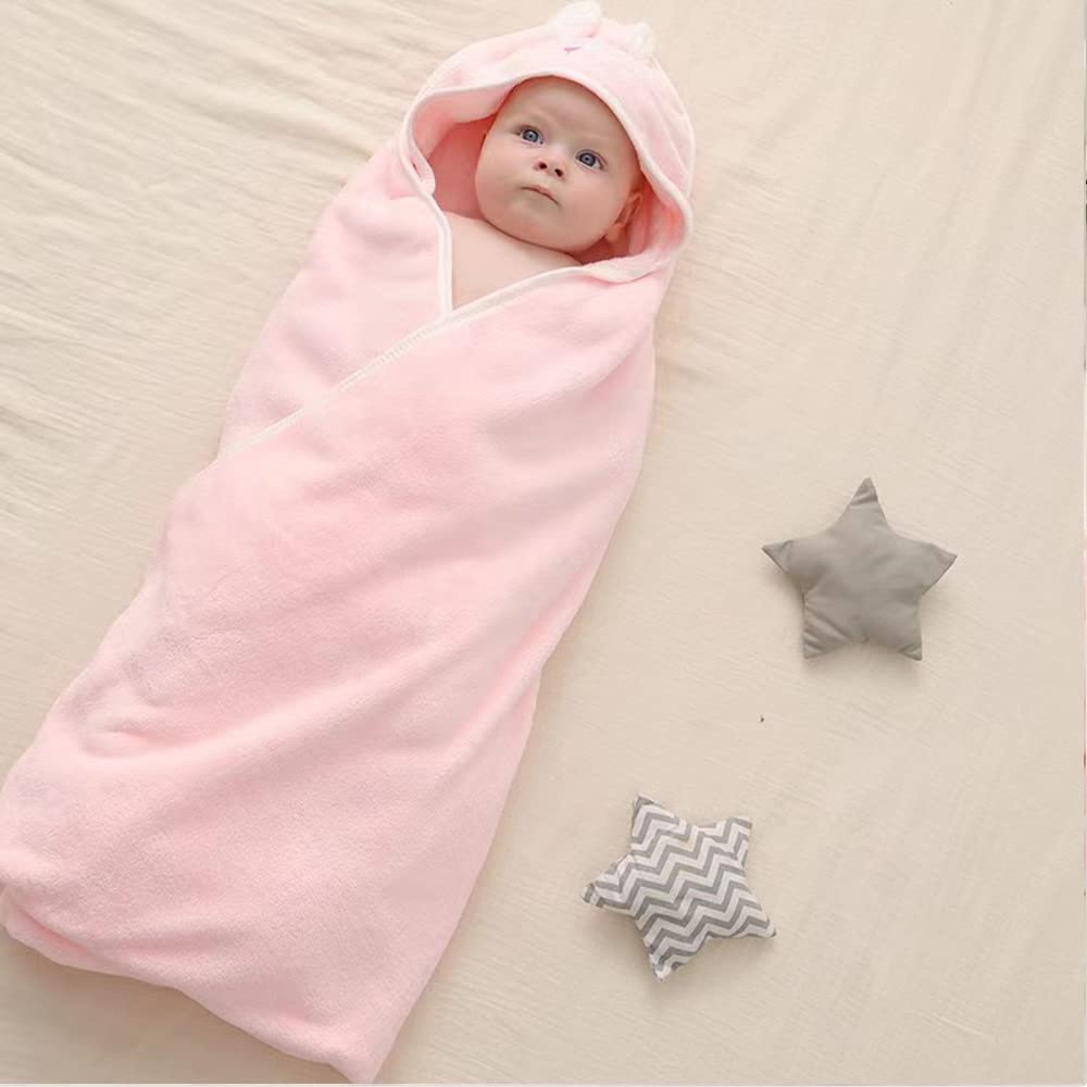 Cape de Bain Bébé à Motif d'Animaux – Polaire Corail, 80x80 cm, Lavable Machine | TrioNest™ mon adorable bebe