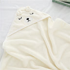 Cape de Bain Bébé à Motif d'Animaux – Polaire Corail, 80x80 cm, Lavable Machine | TrioNest™ mon adorable bebe