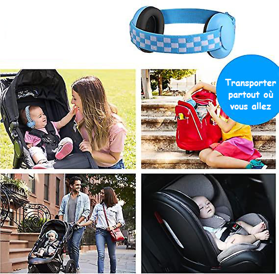 Casque Anti Bruit pour Bébé | TrioNest™ – Réduction 25 dB, Coussin Doux, Norme UE, Bleu & Rose mon adorable bebe