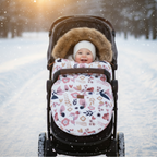 Chancelière Poussette à Fleurs – Polaire Ultra-Douce, Coupe-Vent, Universelle Poussette & Siège Auto | TrioNest™ Mon Adorable Bébé