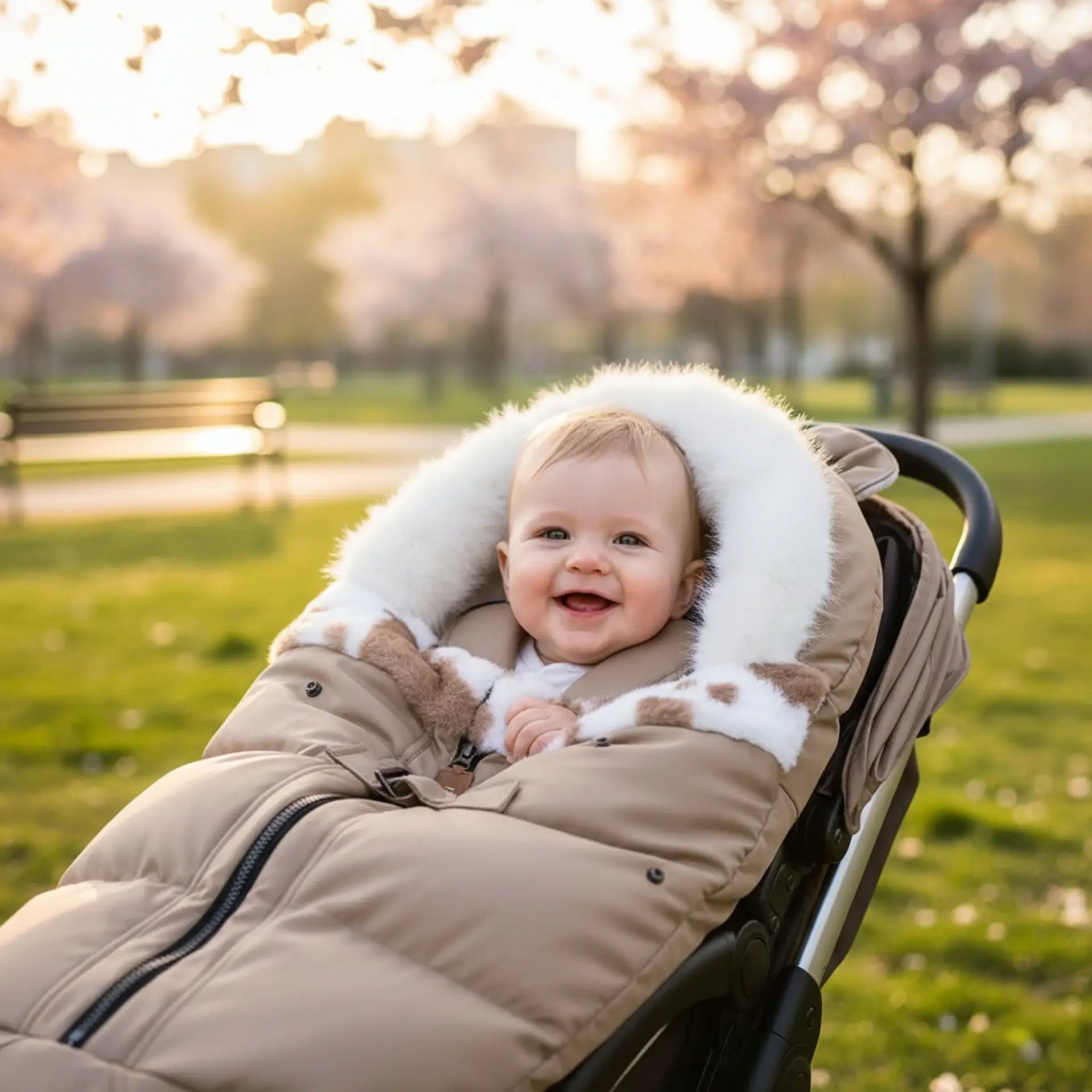 Chancelière Universelle Poussette Bébé 0-3 Ans – Cocon Chaud Hypoallergénique, Installation 30 Sec | TrioNest™ Mon Adorable Bébé