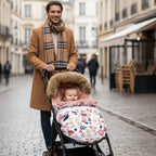 Chancelière Poussette à Fleurs – Polaire Ultra-Douce, Coupe-Vent, Universelle Poussette & Siège Auto | TrioNest™ Mon Adorable Bébé