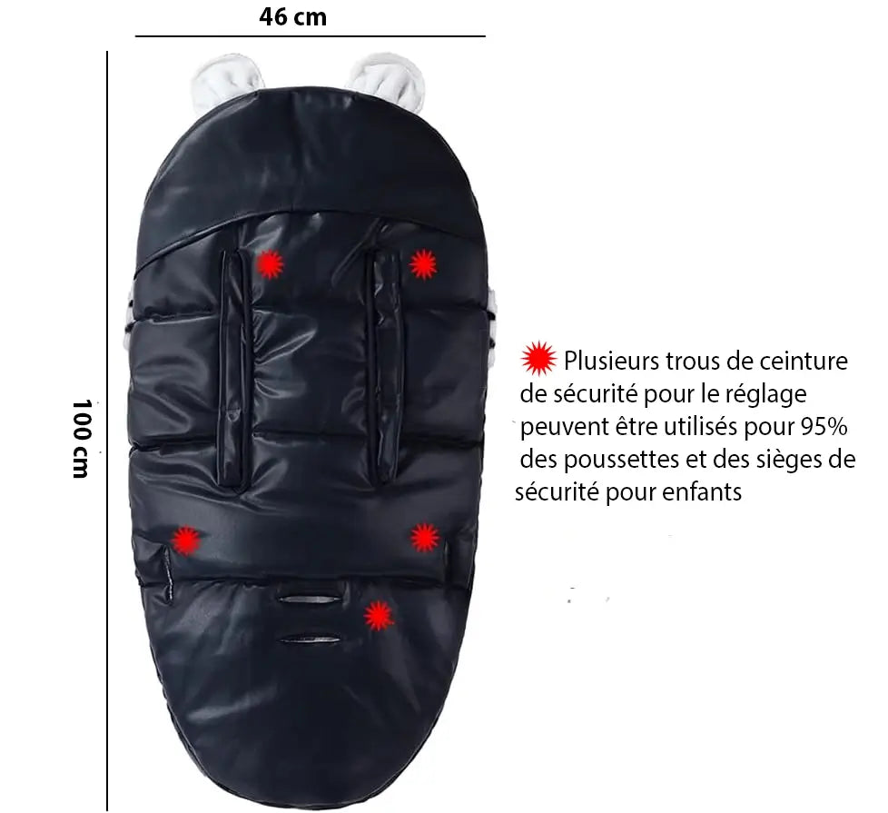 Chancelière Universelle Poussette Bébé 0-3 Ans – Cocon Chaud Hypoallergénique, Installation 30 Sec | TrioNest™ Mon Adorable Bébé