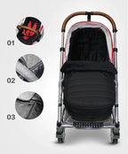 Chancelière Poussette Bébé 4-en-1 – Imperméable, Zip Bidirectionnel, Compatible 99% Poussettes | TrioNest™ mon adorable bebe