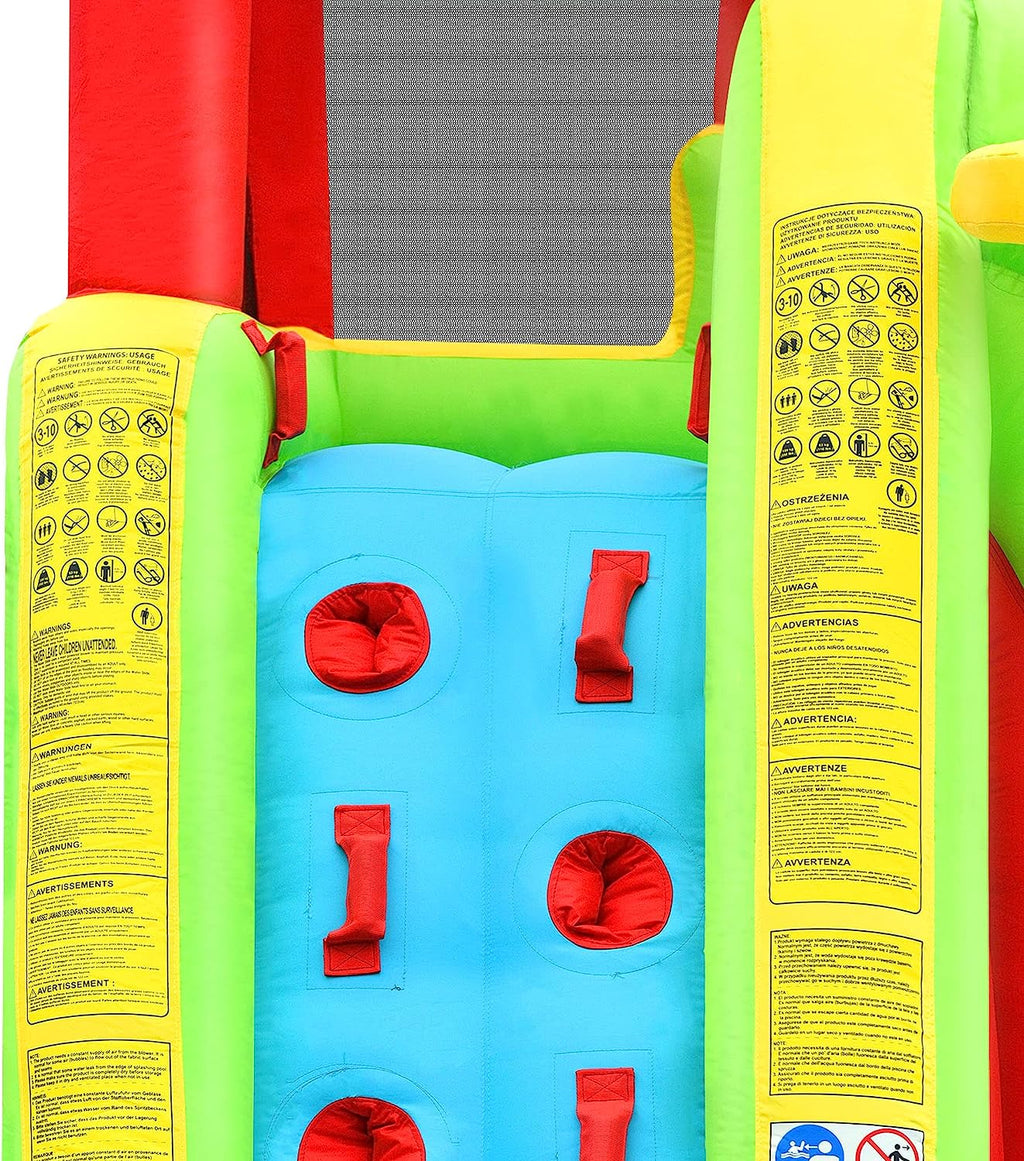 Château Gonflable avec Souffleur Enfant 3-10 Ans – Toboggan, Piscine, Basket, 159 kg | TrioNest™ mon adorable bebe