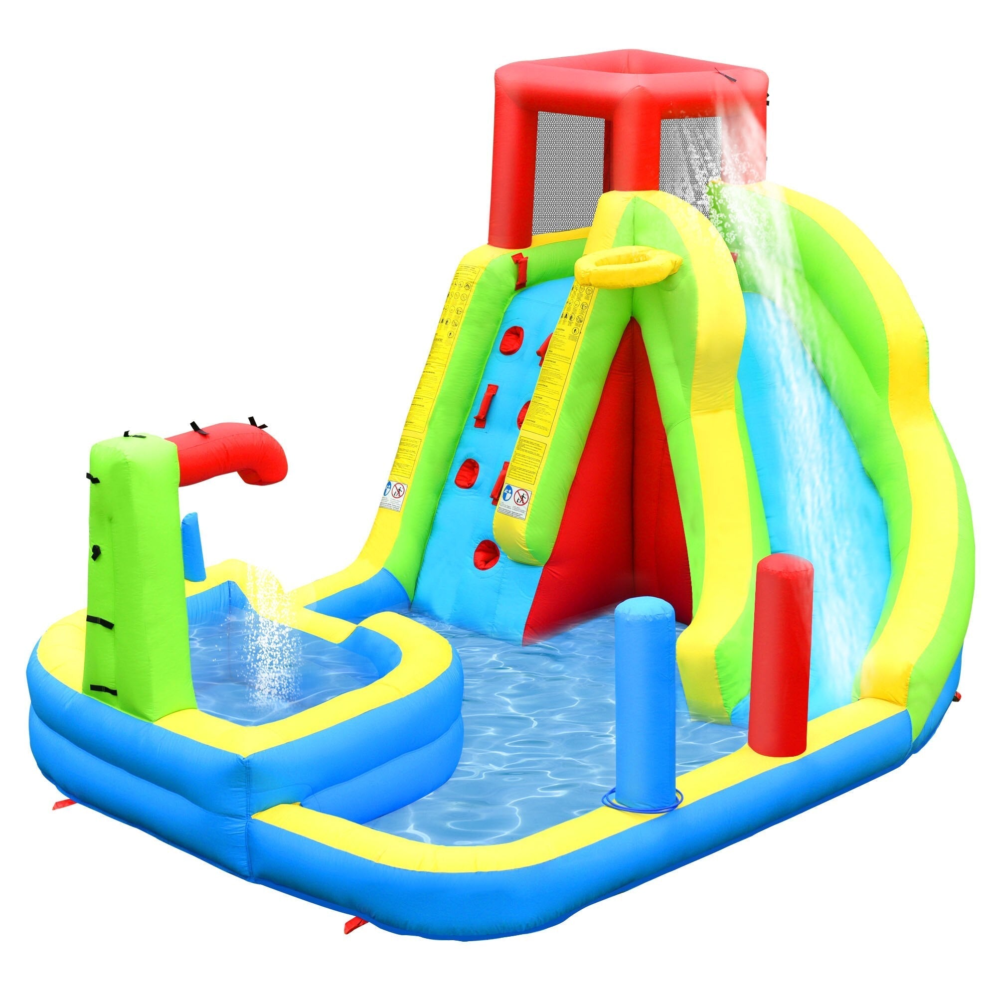 Château Gonflable avec Souffleur Enfant 3-10 Ans – Toboggan, Piscine, Basket, 159 kg | TrioNest™ mon adorable bebe