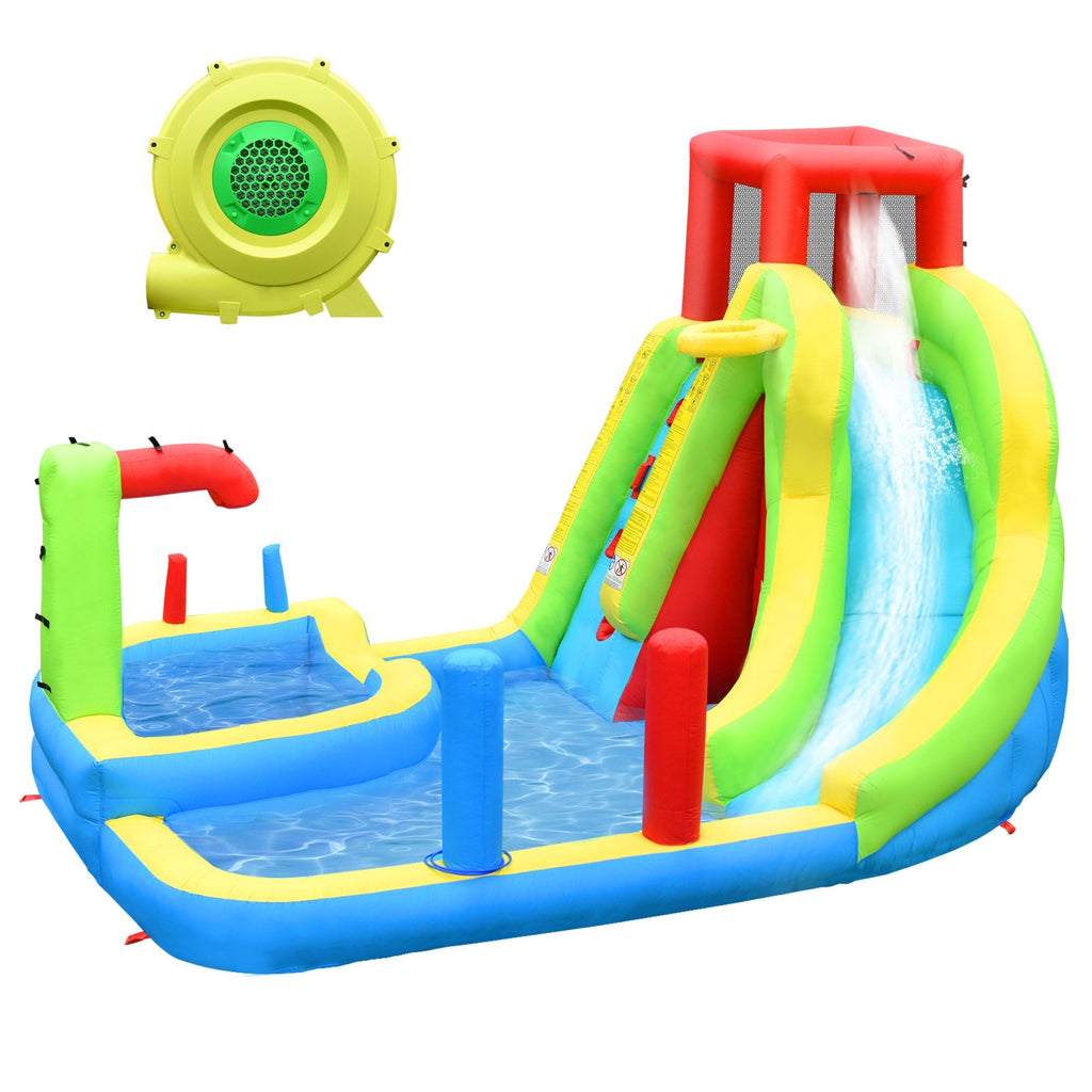 Château Gonflable avec Souffleur Enfant 3-10 Ans – Toboggan, Piscine, Basket, 159 kg | TrioNest™ mon adorable bebe
