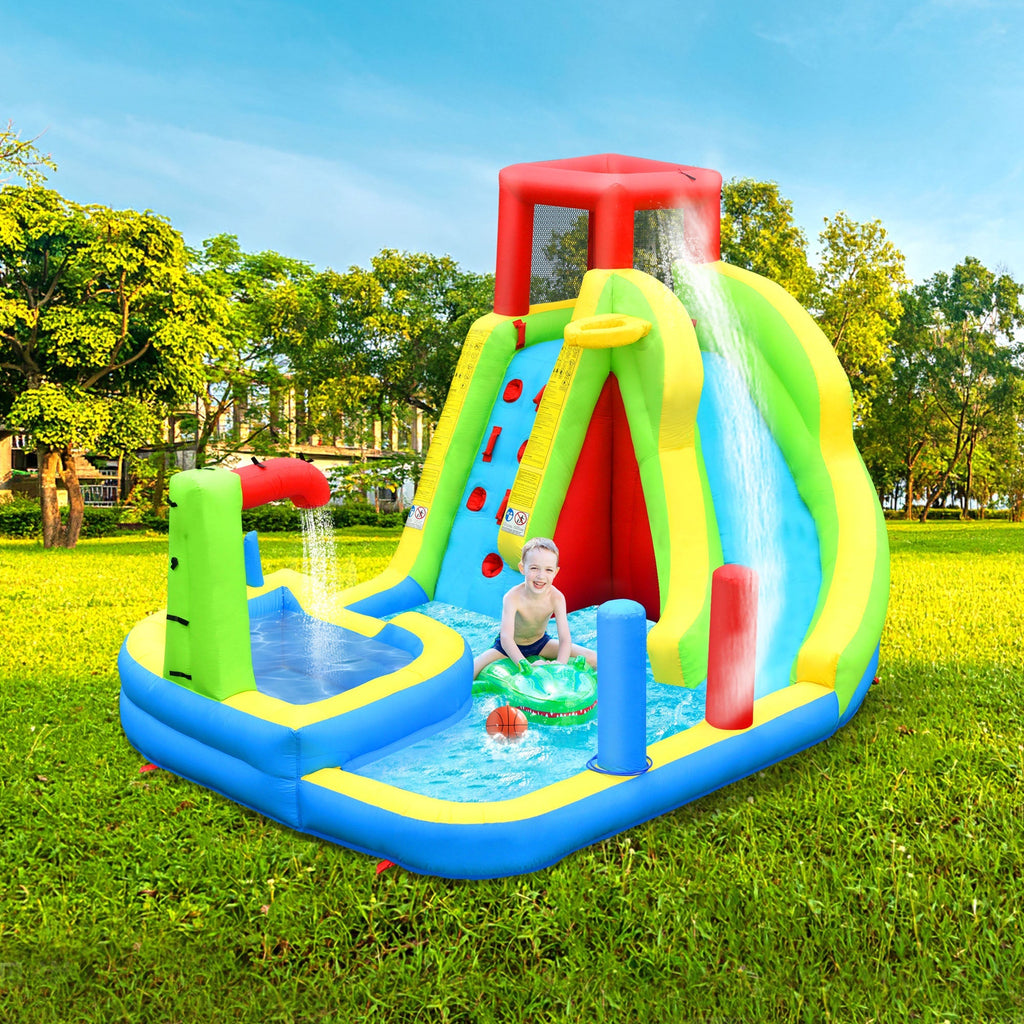 Château Gonflable avec Souffleur Enfant 3-10 Ans – Toboggan, Piscine, Basket, 159 kg | TrioNest™ mon adorable bebe