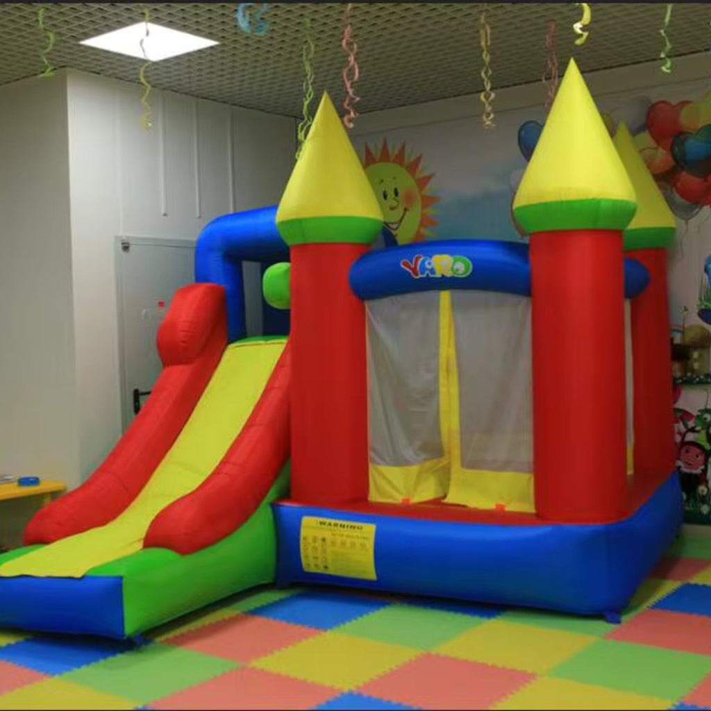 Château Gonflable avec Toboggan Enfant 3-14 Ans – 5 Enfants, Oxford PVC, Filet Sécurité, CE | TrioNest™ Mon Adorable Bébé