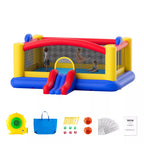 Château Gonflable à Filet Enfant 3-6 Ans – Toboggan, Trampoline, 181 kg, Certifié CE | NetBounce by TrioNest™ Mon Adorable Bébé