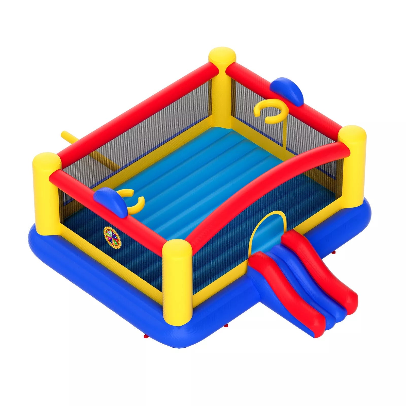 Château Gonflable à Filet Enfant 3-6 Ans – Toboggan, Trampoline, 181 kg, Certifié CE | NetBounce by TrioNest™ Mon Adorable Bébé