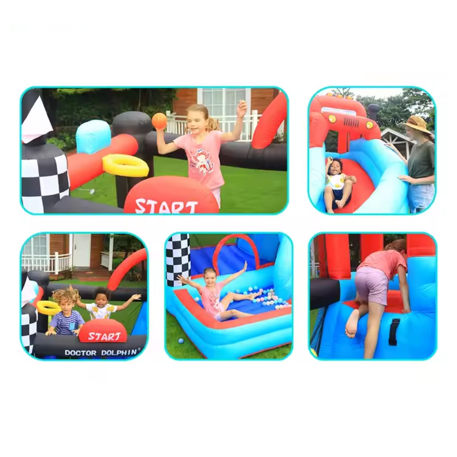 Château Gonflable Glissière Enfant 3-12 Ans – Piscine Balles, Zone Grimpe, Oxford 840D, ICTI | ZoomSlide by TrioNest™ Mon Adorable Bébé