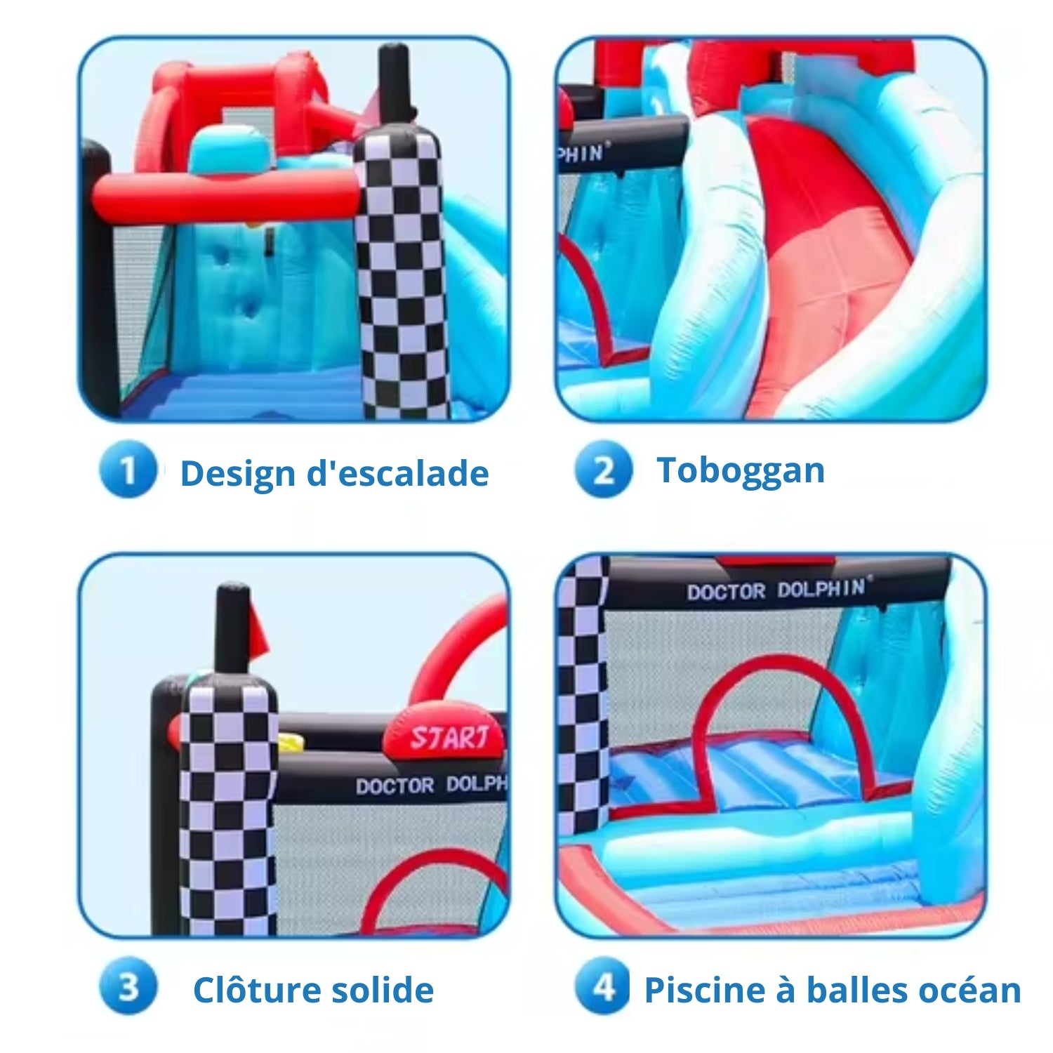 Château Gonflable Glissière Enfant 3-12 Ans – Piscine Balles, Zone Grimpe, Oxford 840D, ICTI | ZoomSlide by TrioNest™ Mon Adorable Bébé