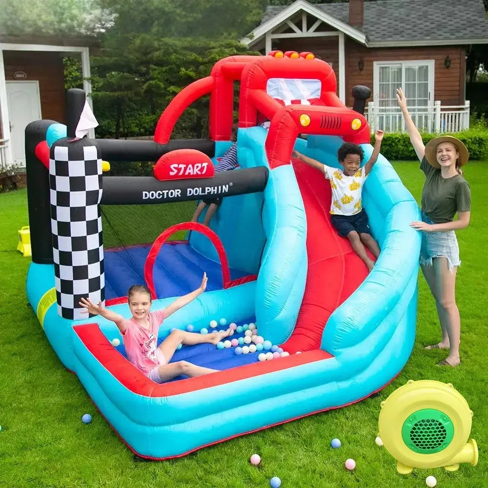 Château Gonflable Glissière Enfant 3-12 Ans – Piscine Balles, Zone Grimpe, Oxford 840D, ICTI | ZoomSlide by TrioNest™ Mon Adorable Bébé