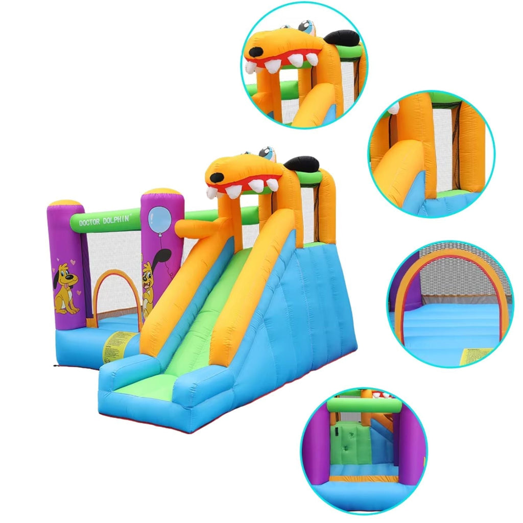Château Gonflable Toboggan Enfant 3-12 Ans – Design Chien, Saut & Escalade, Oxford, EN71 | WoofSlide by TrioNest™ Mon Adorable Bébé
