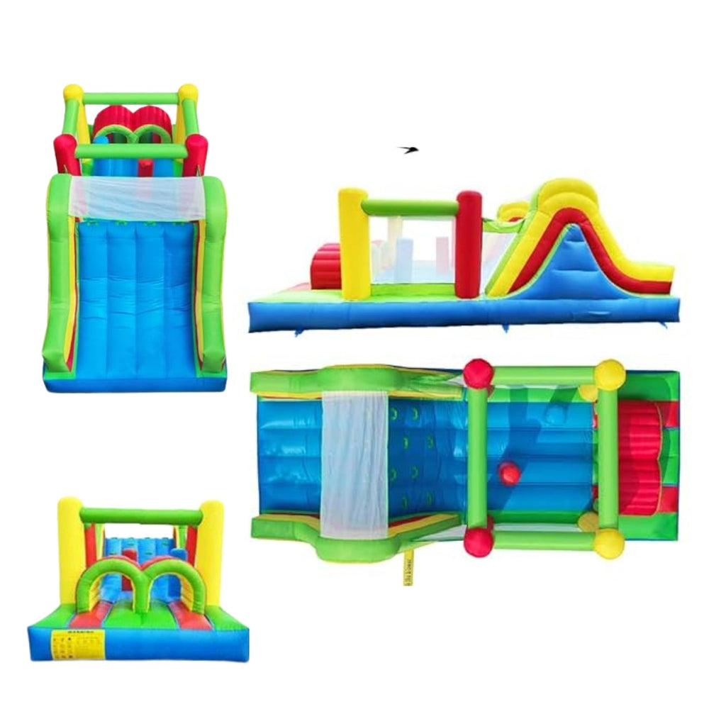 Château Gonflable Multifonctionnel Enfant 0-14 Ans – 8 Enfants, Escalade, Toboggan, 6.5 m | BounceKing by TrioNest™ Mon Adorable Bébé