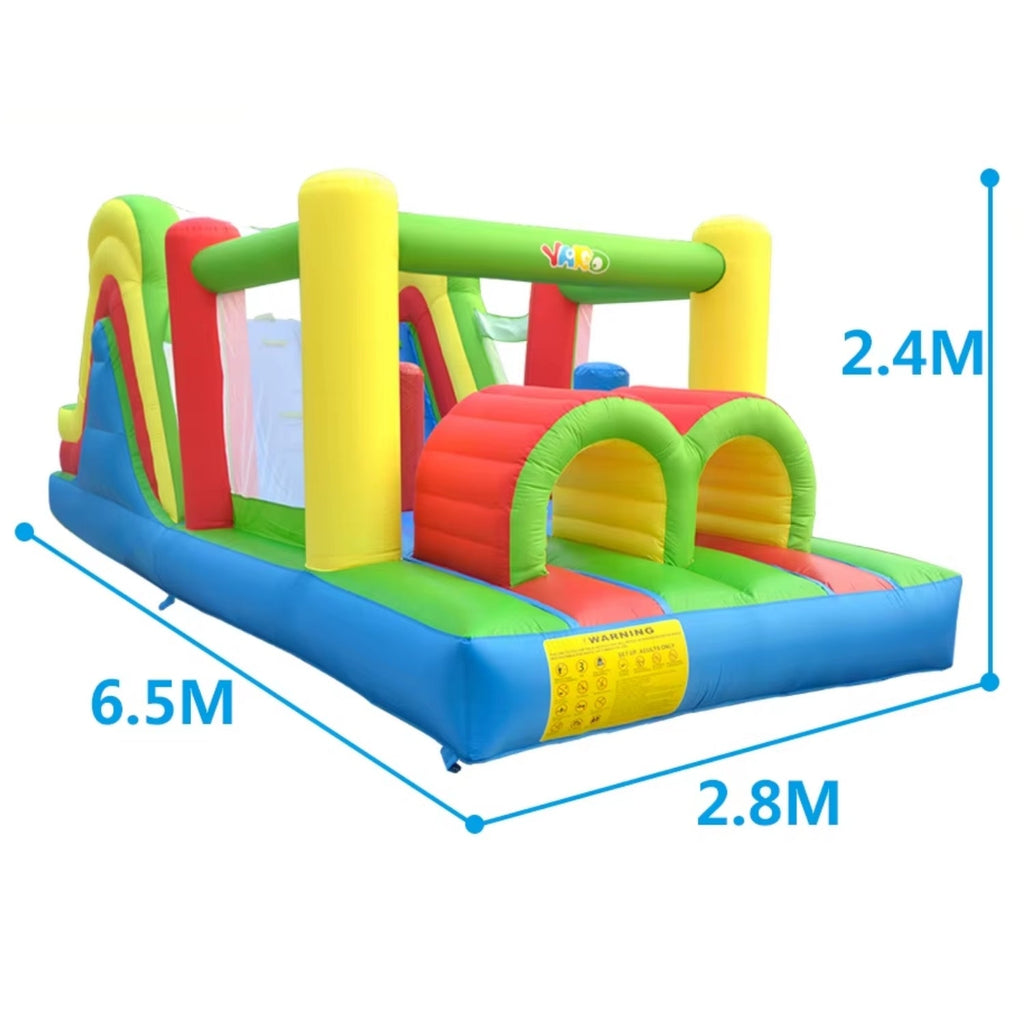 Château Gonflable Multifonctionnel Enfant 0-14 Ans – 8 Enfants, Escalade, Toboggan, 6.5 m | BounceKing by TrioNest™ Mon Adorable Bébé