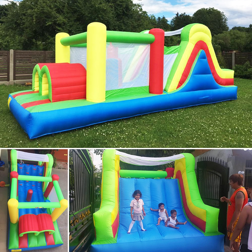 Château Gonflable Multifonctionnel Enfant 0-14 Ans – 8 Enfants, Escalade, Toboggan, 6.5 m | BounceKing by TrioNest™ Mon Adorable Bébé