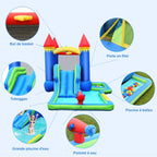 Château Gonflable Multi-Jeux 3-8 Ans – 30 Balles, Basketball, Aquatique, Oxford 840D, ASTM | JoyWorld by TrioNest™ Mon Adorable Bébé