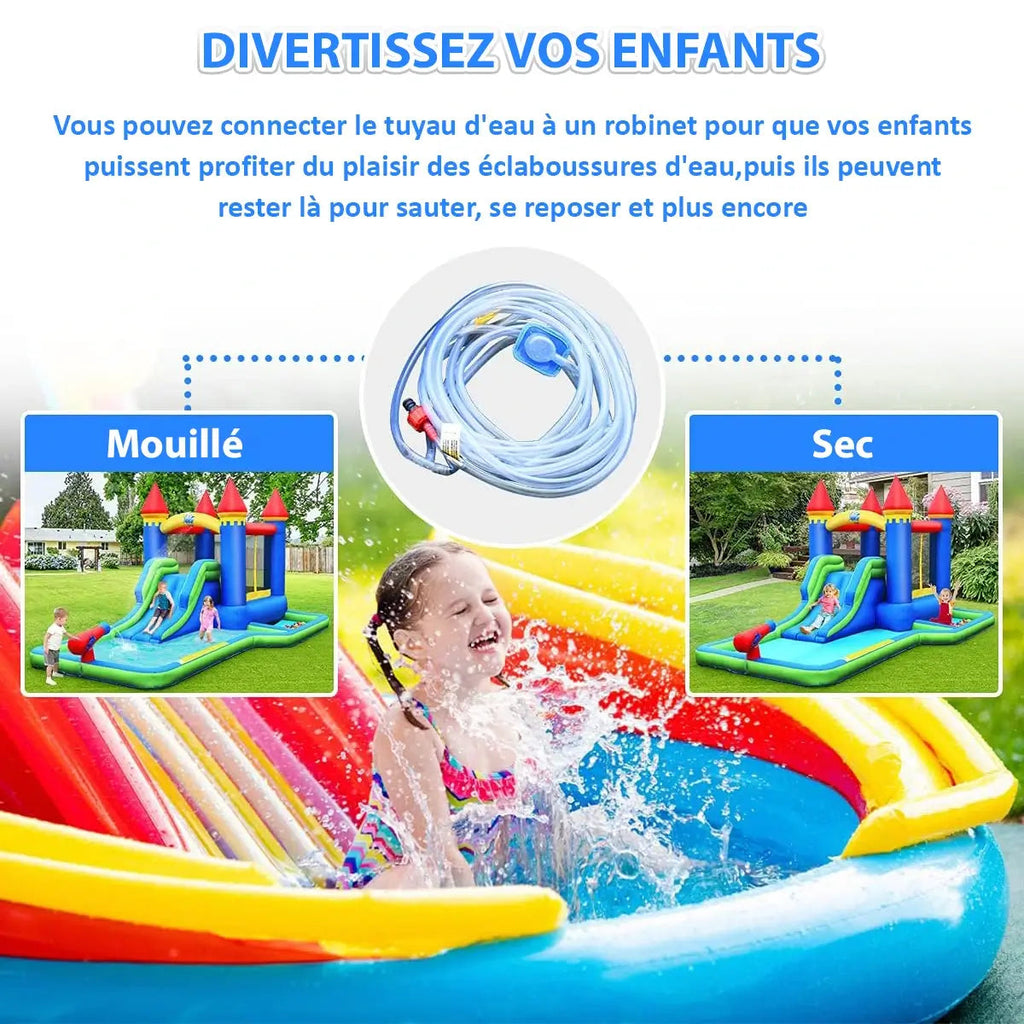 Château Gonflable Multi-Jeux 3-8 Ans – 30 Balles, Basketball, Aquatique, Oxford 840D, ASTM | JoyWorld by TrioNest™ Mon Adorable Bébé