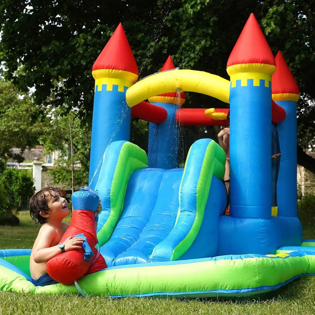 Château Gonflable Multi-Jeux 3-8 Ans – 30 Balles, Basketball, Aquatique, Oxford 840D, ASTM | JoyWorld by TrioNest™ Mon Adorable Bébé