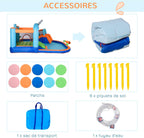 Château Gonflable Aquatique 4-en-1 – Piscine, Toboggan, Trampoline, Mur Escalade, EN71 | AquaBounce by TrioNest™ Mon Adorable Bébé